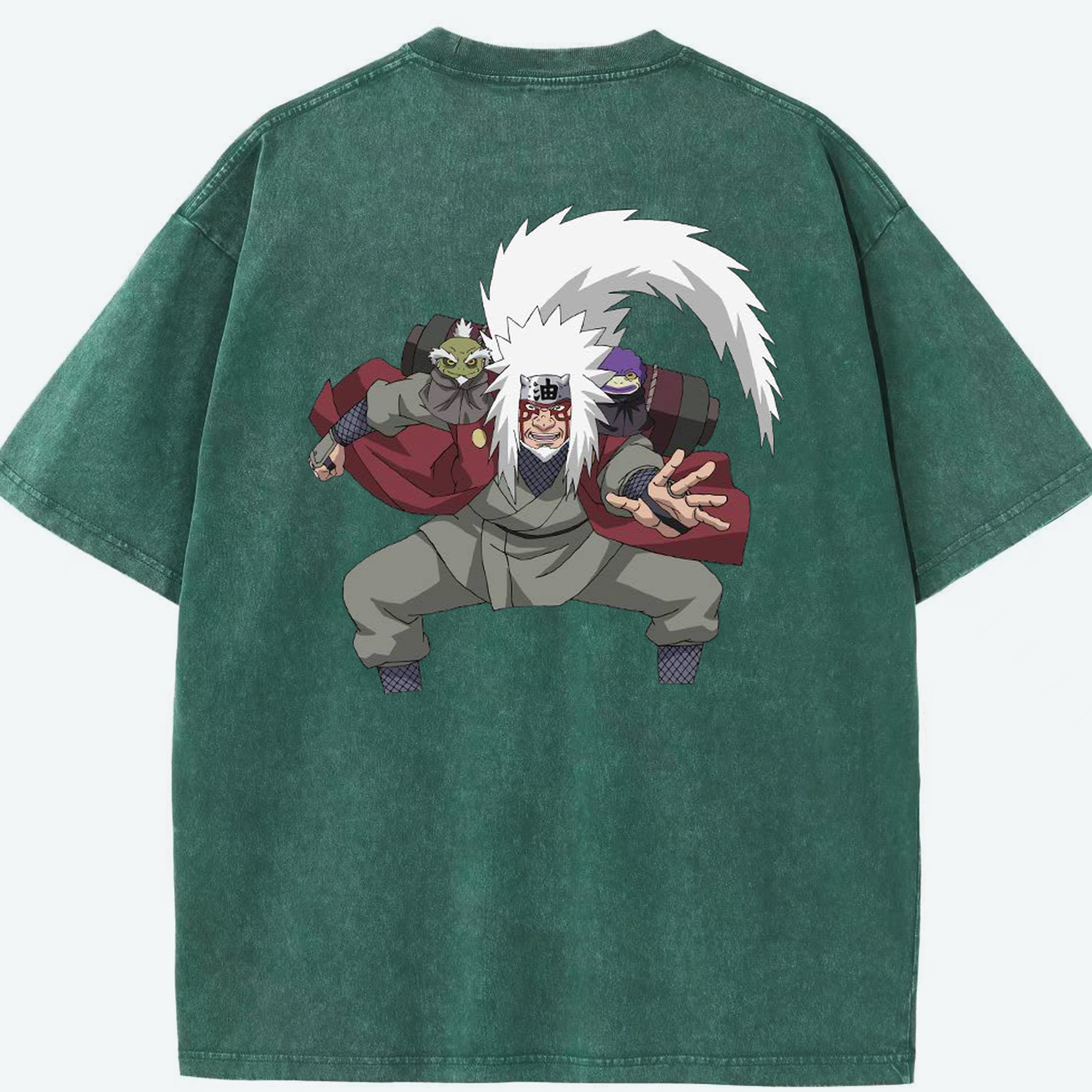 （画像用） NARUTO -ナルト- 自来也（じらいや） Jiraiya 綿100% ヴィンテージ風 半袖Tシャツ（背面プリント）
